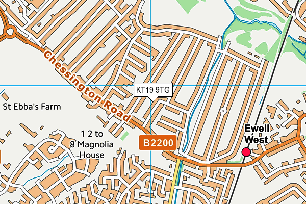 KT19 9TG map - OS VectorMap District (Ordnance Survey)