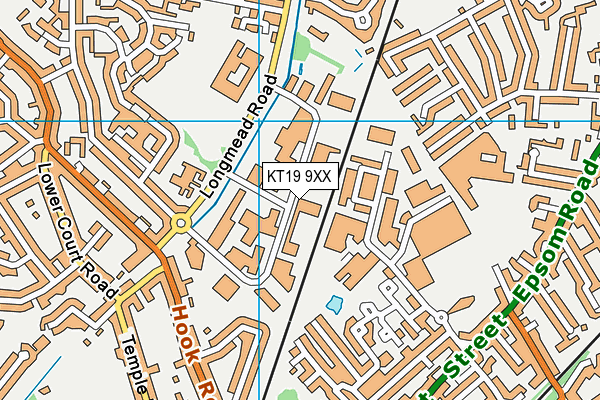 KT19 9XX map - OS VectorMap District (Ordnance Survey)