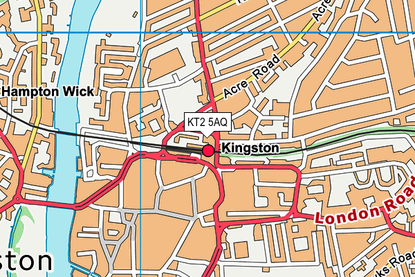 KT2 5AQ map - OS VectorMap District (Ordnance Survey)