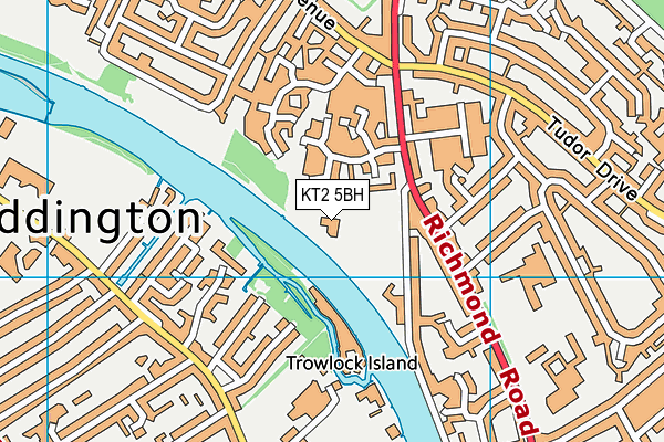 KT2 5BH map - OS VectorMap District (Ordnance Survey)
