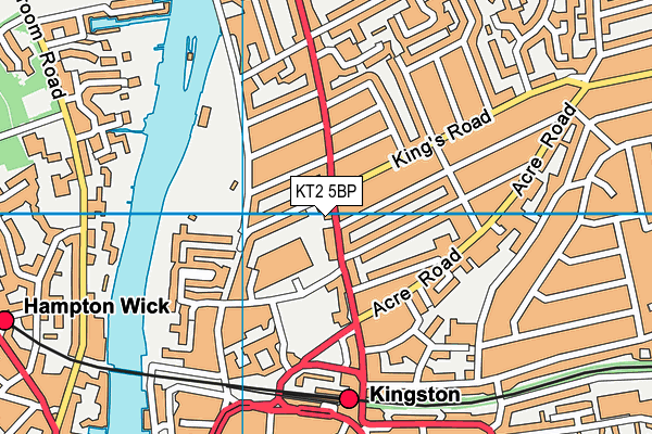 KT2 5BP map - OS VectorMap District (Ordnance Survey)