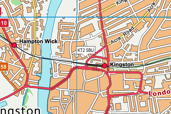 KT2 5BU map - OS VectorMap District (Ordnance Survey)