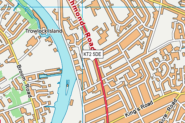 KT2 5DE map - OS VectorMap District (Ordnance Survey)