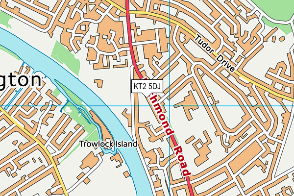 KT2 5DJ map - OS VectorMap District (Ordnance Survey)