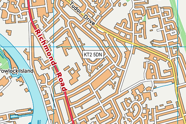 KT2 5DN map - OS VectorMap District (Ordnance Survey)