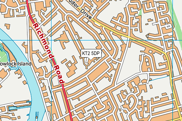 KT2 5DP map - OS VectorMap District (Ordnance Survey)