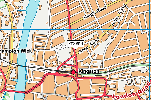 KT2 5EH map - OS VectorMap District (Ordnance Survey)