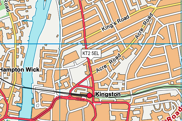 KT2 5EL map - OS VectorMap District (Ordnance Survey)