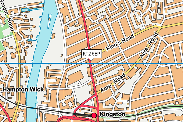 KT2 5EP map - OS VectorMap District (Ordnance Survey)