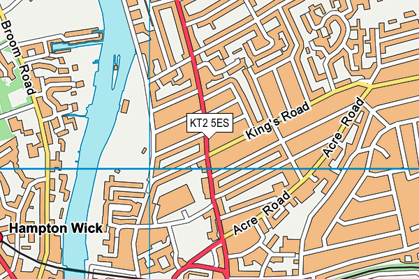 KT2 5ES map - OS VectorMap District (Ordnance Survey)