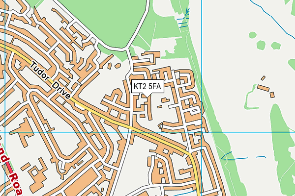 KT2 5FA map - OS VectorMap District (Ordnance Survey)