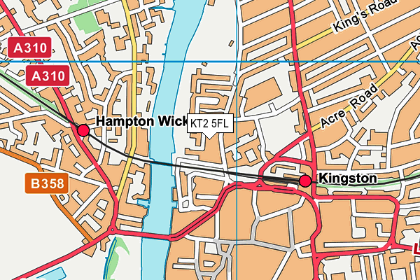 KT2 5FL map - OS VectorMap District (Ordnance Survey)