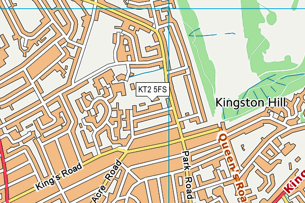 KT2 5FS map - OS VectorMap District (Ordnance Survey)