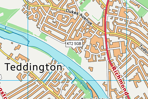KT2 5GB map - OS VectorMap District (Ordnance Survey)