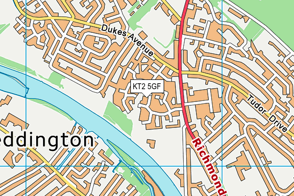 KT2 5GF map - OS VectorMap District (Ordnance Survey)