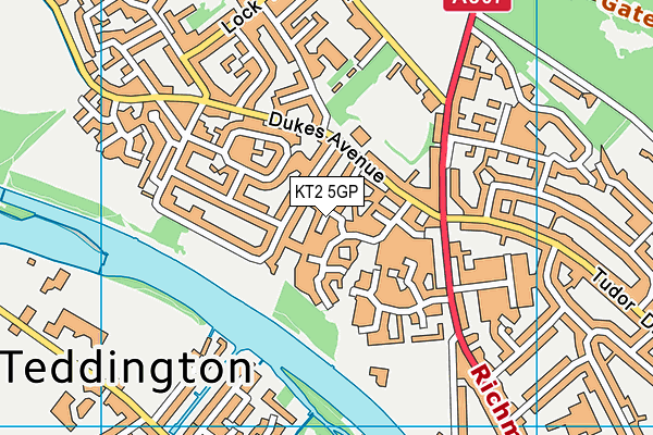 KT2 5GP map - OS VectorMap District (Ordnance Survey)
