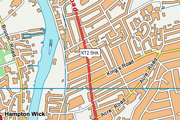 KT2 5HA map - OS VectorMap District (Ordnance Survey)