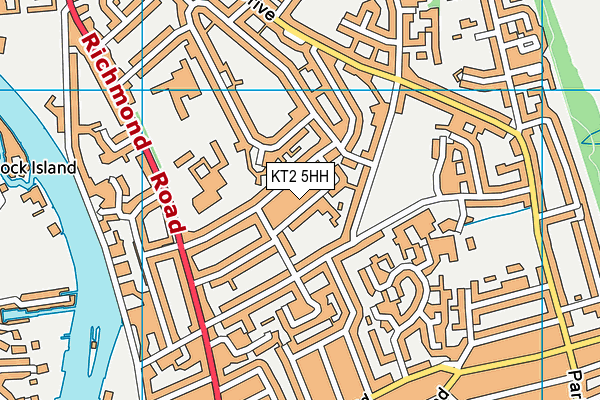 KT2 5HH map - OS VectorMap District (Ordnance Survey)