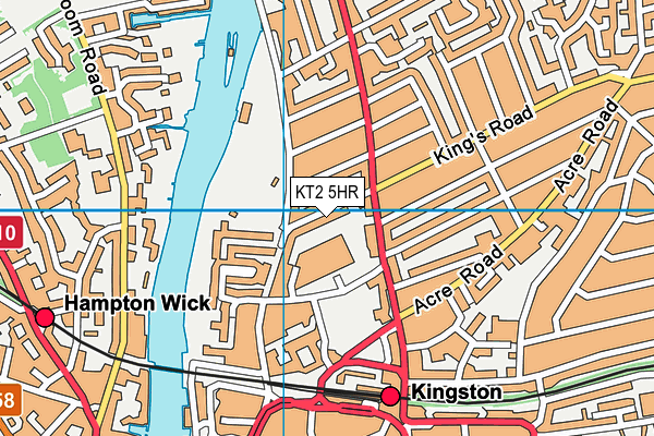 KT2 5HR map - OS VectorMap District (Ordnance Survey)