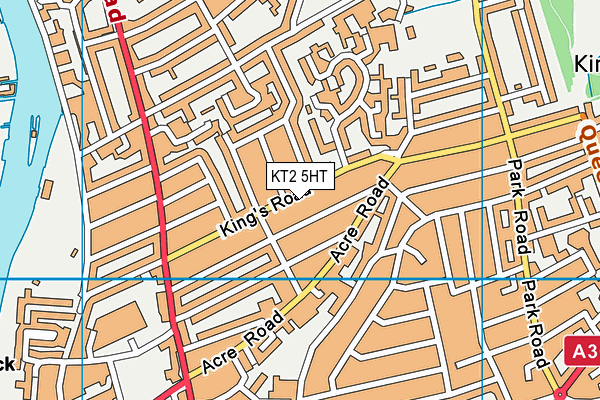 KT2 5HT map - OS VectorMap District (Ordnance Survey)