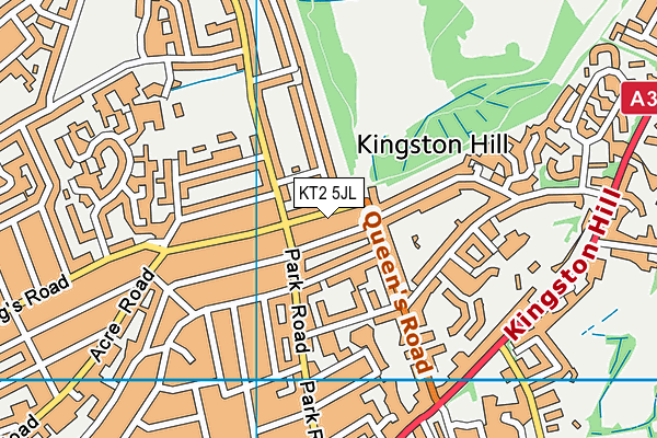 KT2 5JL map - OS VectorMap District (Ordnance Survey)