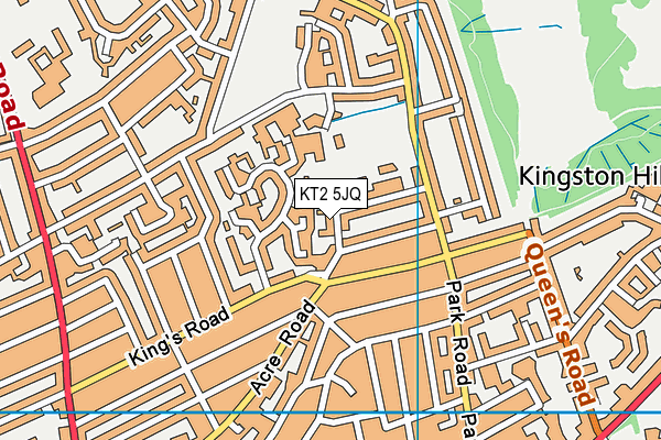 KT2 5JQ map - OS VectorMap District (Ordnance Survey)