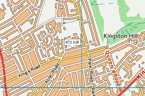 KT2 5JR map - OS VectorMap District (Ordnance Survey)