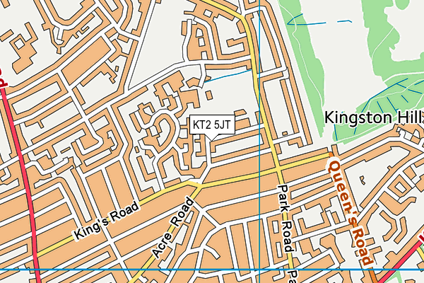 KT2 5JT map - OS VectorMap District (Ordnance Survey)