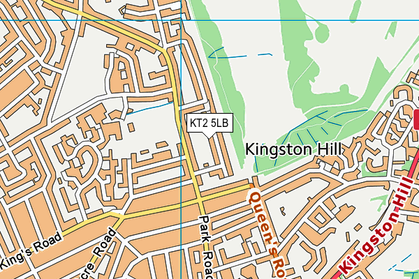 KT2 5LB map - OS VectorMap District (Ordnance Survey)