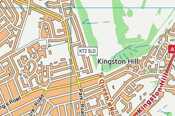 KT2 5LD map - OS VectorMap District (Ordnance Survey)