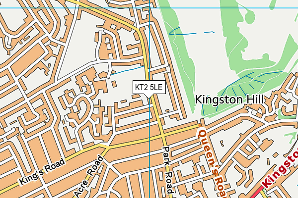 KT2 5LE map - OS VectorMap District (Ordnance Survey)