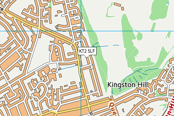 KT2 5LF map - OS VectorMap District (Ordnance Survey)