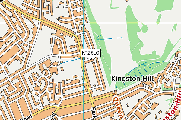 KT2 5LG map - OS VectorMap District (Ordnance Survey)