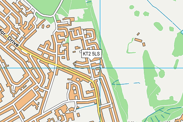 KT2 5LS map - OS VectorMap District (Ordnance Survey)