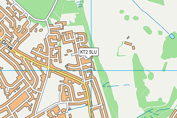 KT2 5LU map - OS VectorMap District (Ordnance Survey)