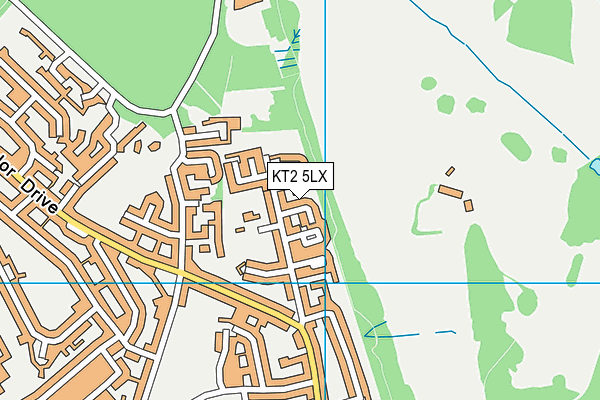 KT2 5LX map - OS VectorMap District (Ordnance Survey)