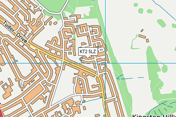 KT2 5LZ map - OS VectorMap District (Ordnance Survey)