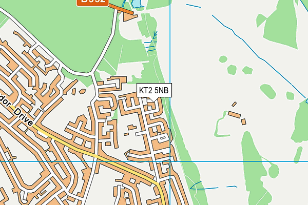 KT2 5NB map - OS VectorMap District (Ordnance Survey)