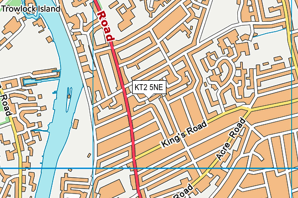 KT2 5NE map - OS VectorMap District (Ordnance Survey)