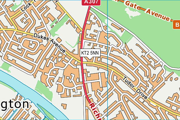 KT2 5NN map - OS VectorMap District (Ordnance Survey)