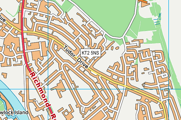 KT2 5NS map - OS VectorMap District (Ordnance Survey)