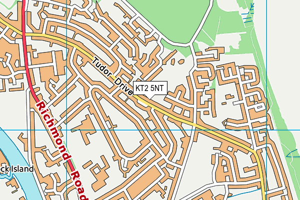 KT2 5NT map - OS VectorMap District (Ordnance Survey)