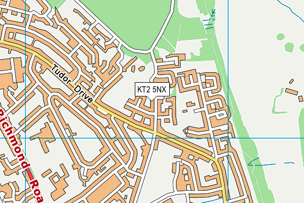 KT2 5NX map - OS VectorMap District (Ordnance Survey)