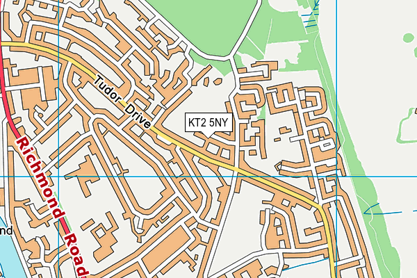 KT2 5NY map - OS VectorMap District (Ordnance Survey)