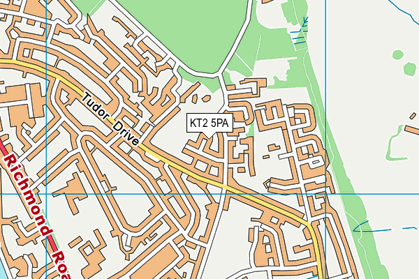 KT2 5PA map - OS VectorMap District (Ordnance Survey)