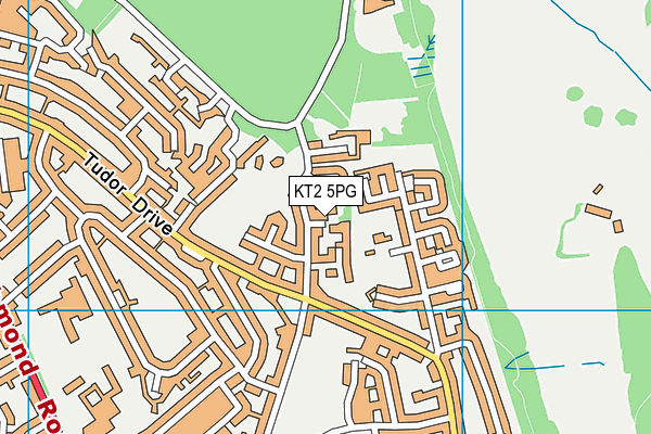 KT2 5PG map - OS VectorMap District (Ordnance Survey)