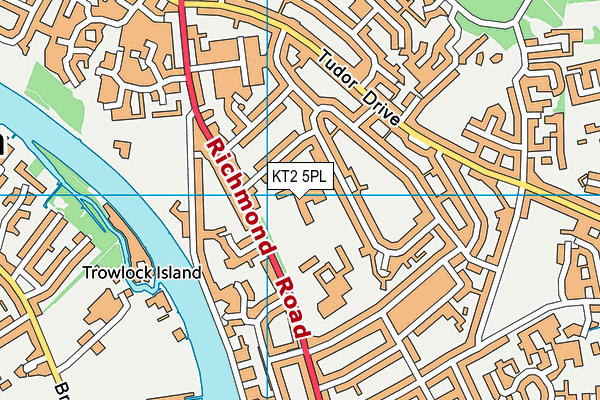 KT2 5PL map - OS VectorMap District (Ordnance Survey)