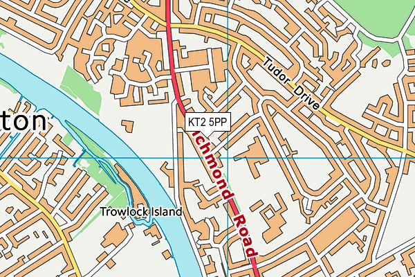 KT2 5PP map - OS VectorMap District (Ordnance Survey)