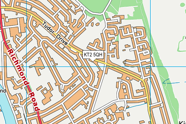 KT2 5QH map - OS VectorMap District (Ordnance Survey)