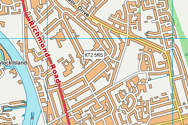 KT2 5RS map - OS VectorMap District (Ordnance Survey)